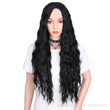 Fashion Colorful Cheap Price Customized Long Curly Good Quality Heat Resistant Fiber For Black Women Wholesale Synthetic Wigs